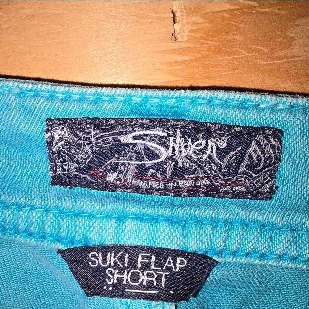 Silver Jeans Suki Teal Shorts Size 18 (JEA51) - Picture 3 of 10